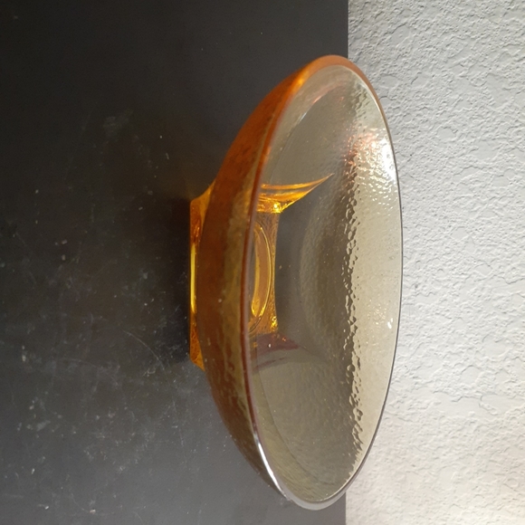 RARE HTF Signed Fire & Light Citrus Recycled Glass 6” Cache Bowl. - Picture 3 of 8